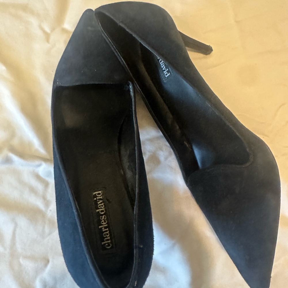 Charles David Blue Heels Sleek Minimalist Design